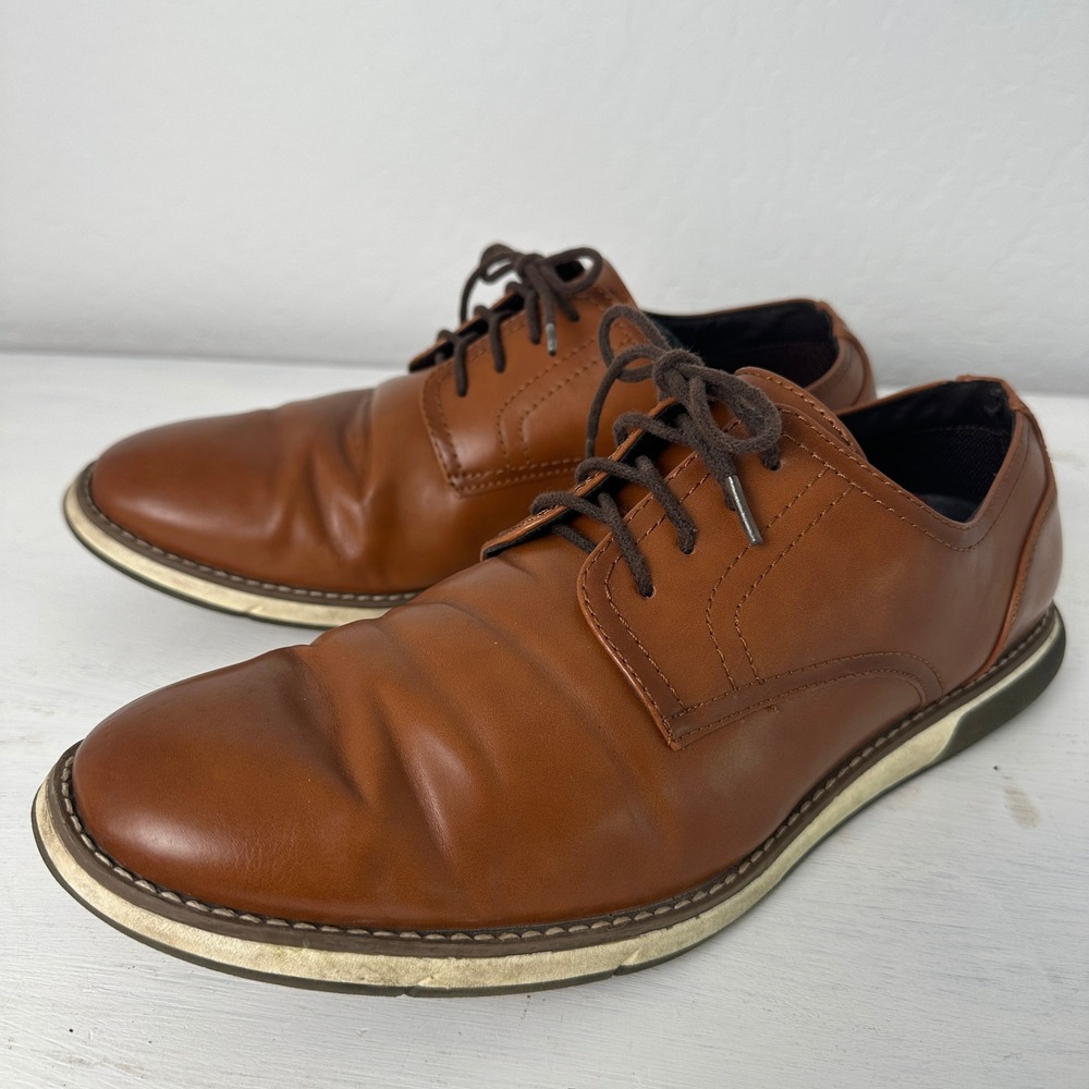 Gordon Rush RUSH Plain Toe Oxford Mens 11 301335 Brown Lace Up Dress Shoes
